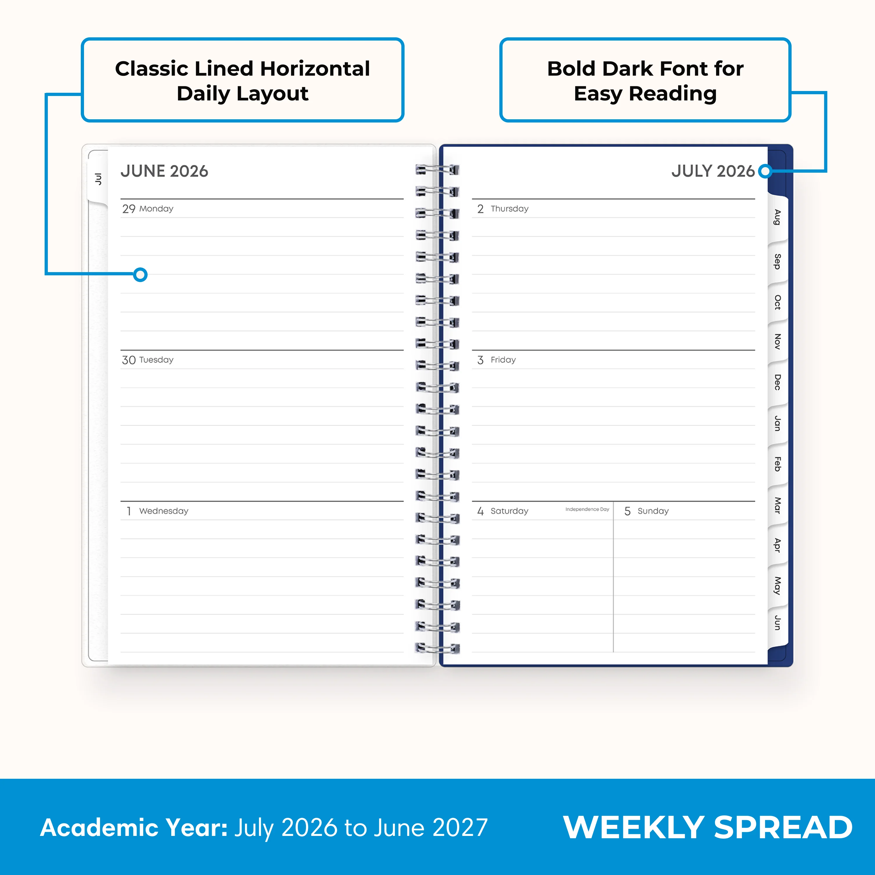 Chanson 2026-2027 Weekly 5x8 Planning Calendar - Image 3