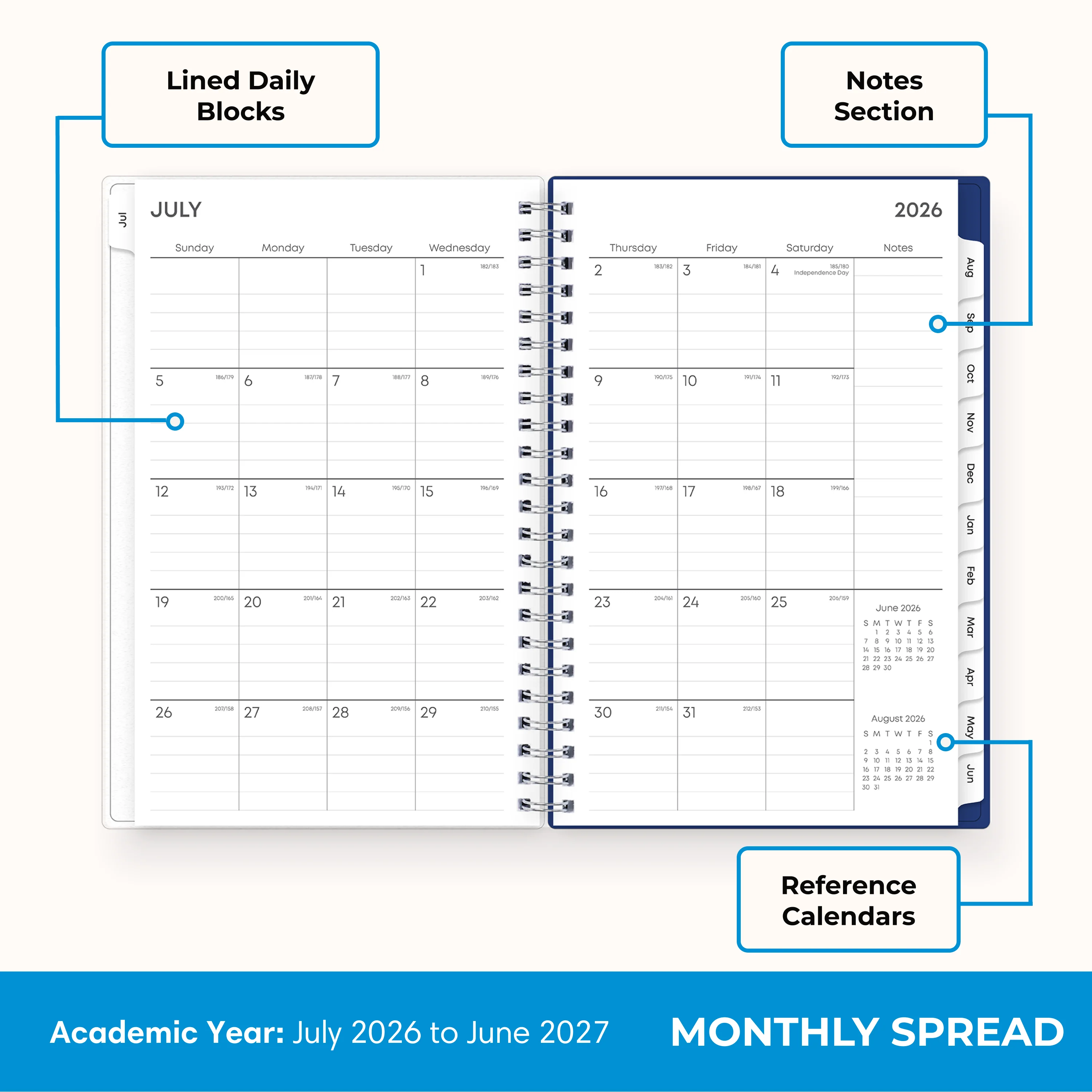 Chanson 2026-2027 Weekly 5x8 Planning Calendar - Image 4