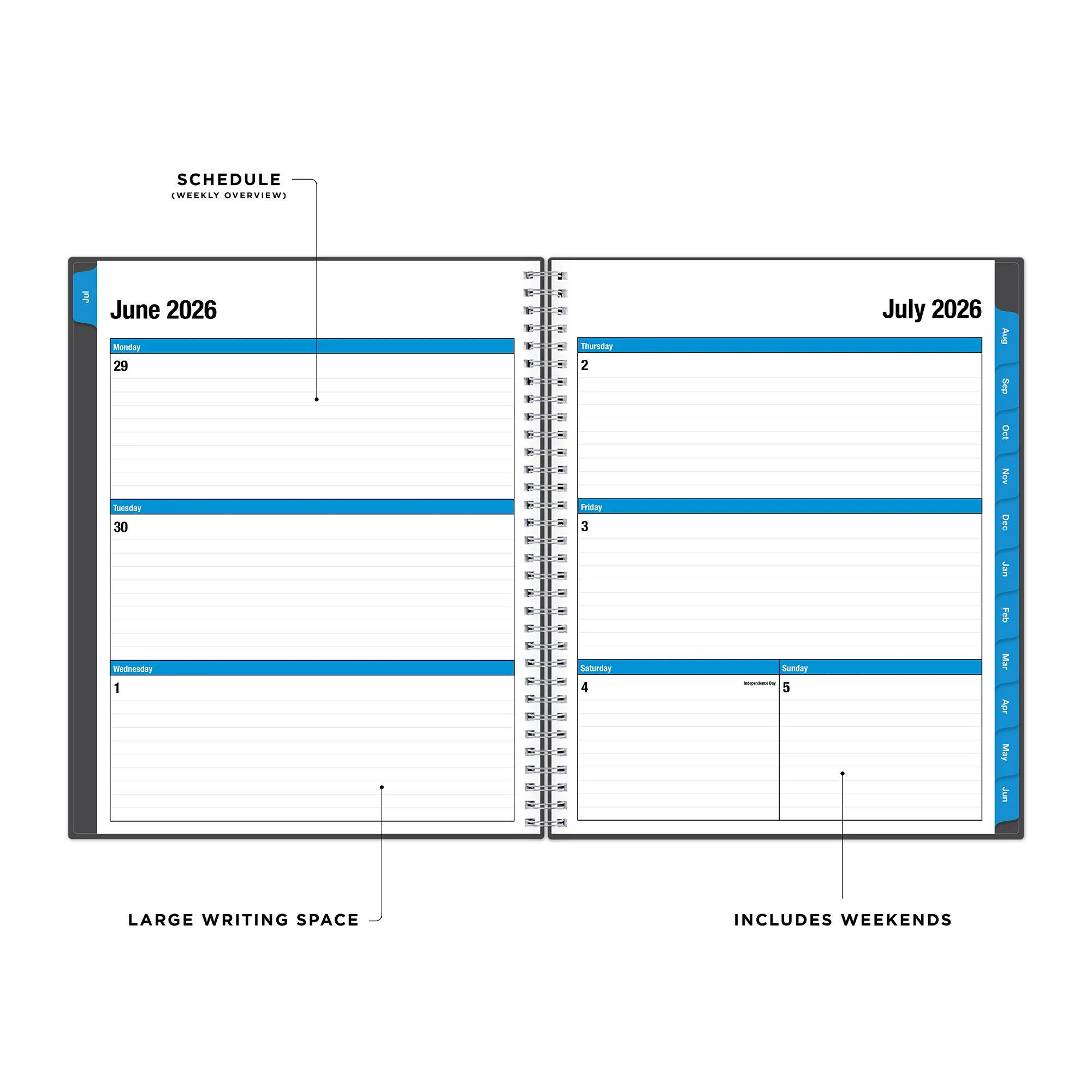 Collegiate 2026-2027 Weekly Monthly 8.5x11 Planning Calendar - Image 3
