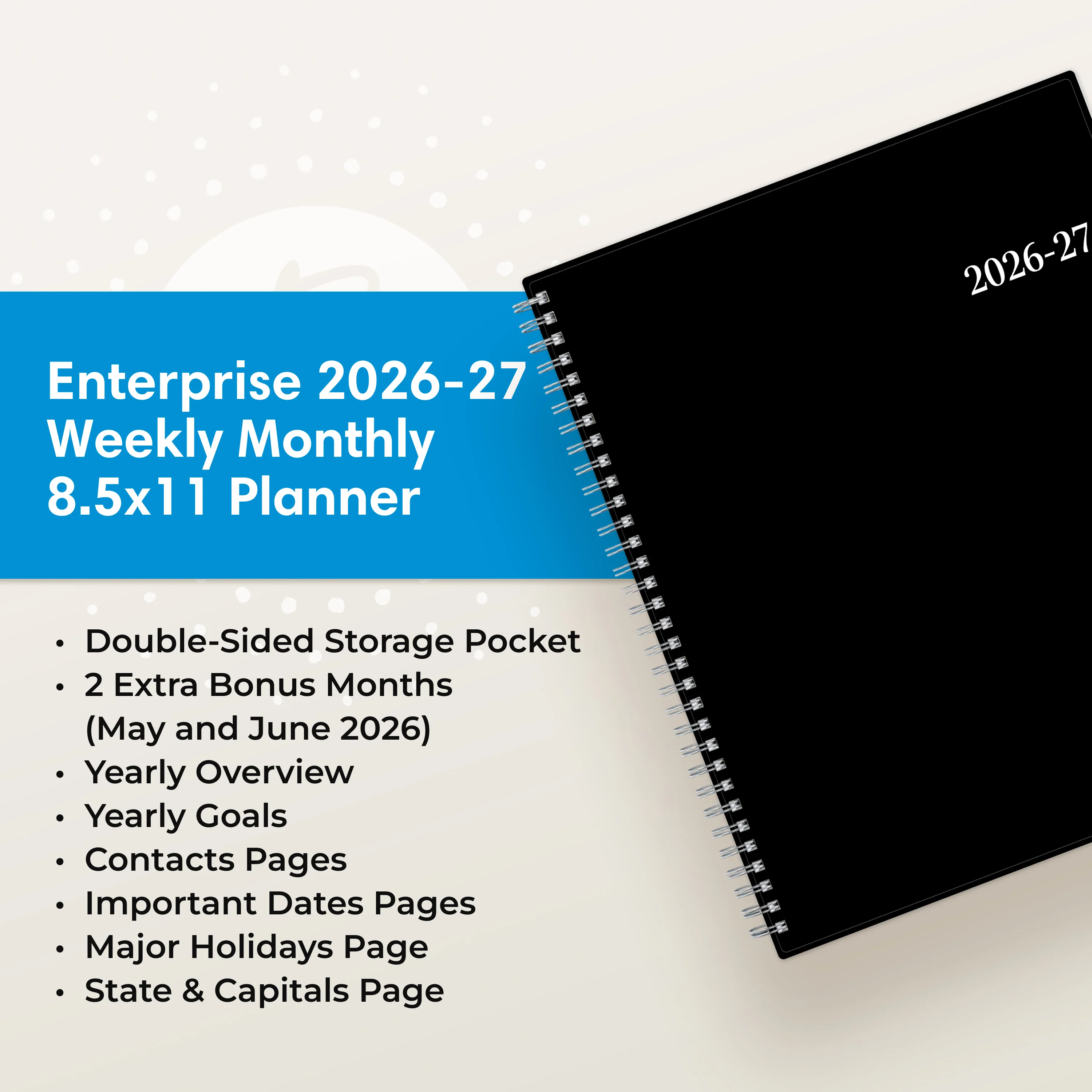 Enterprise 2026-2027 Weekly Monthly 8.5x11 Planning Calendar - Image 5