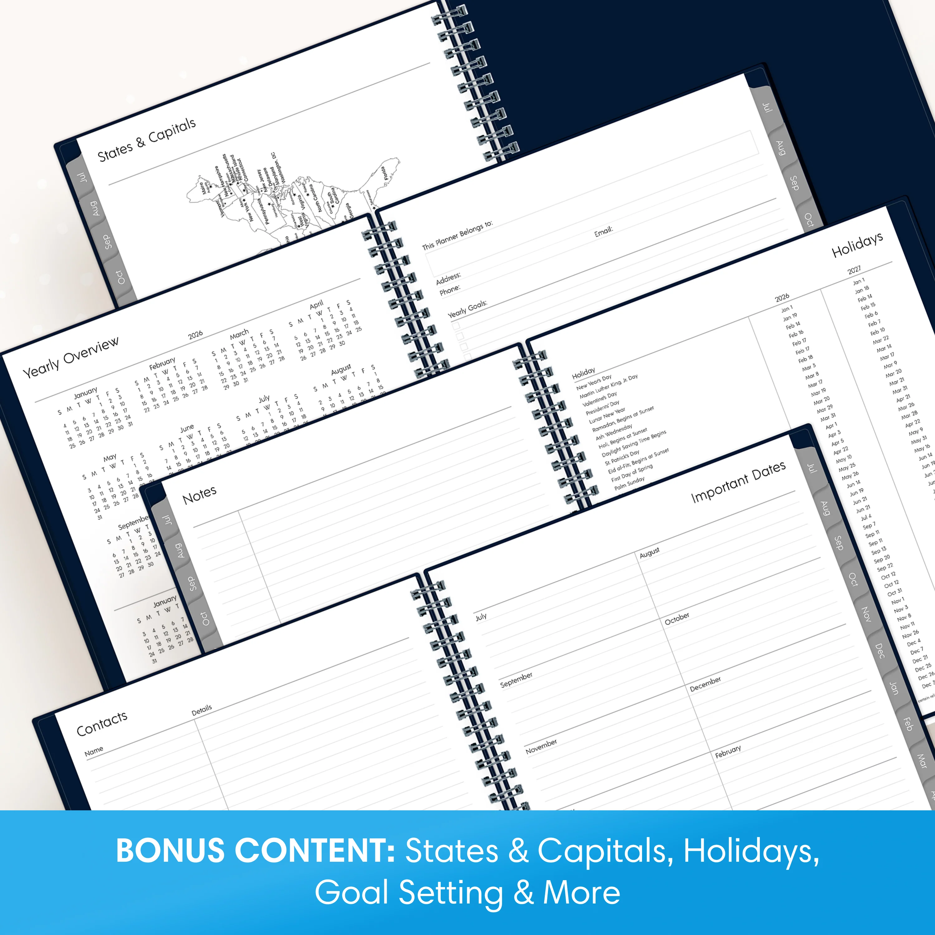 Enterprise 2026-2027 Weekly Monthly 8.5x11 Planning Calendar - Image 6