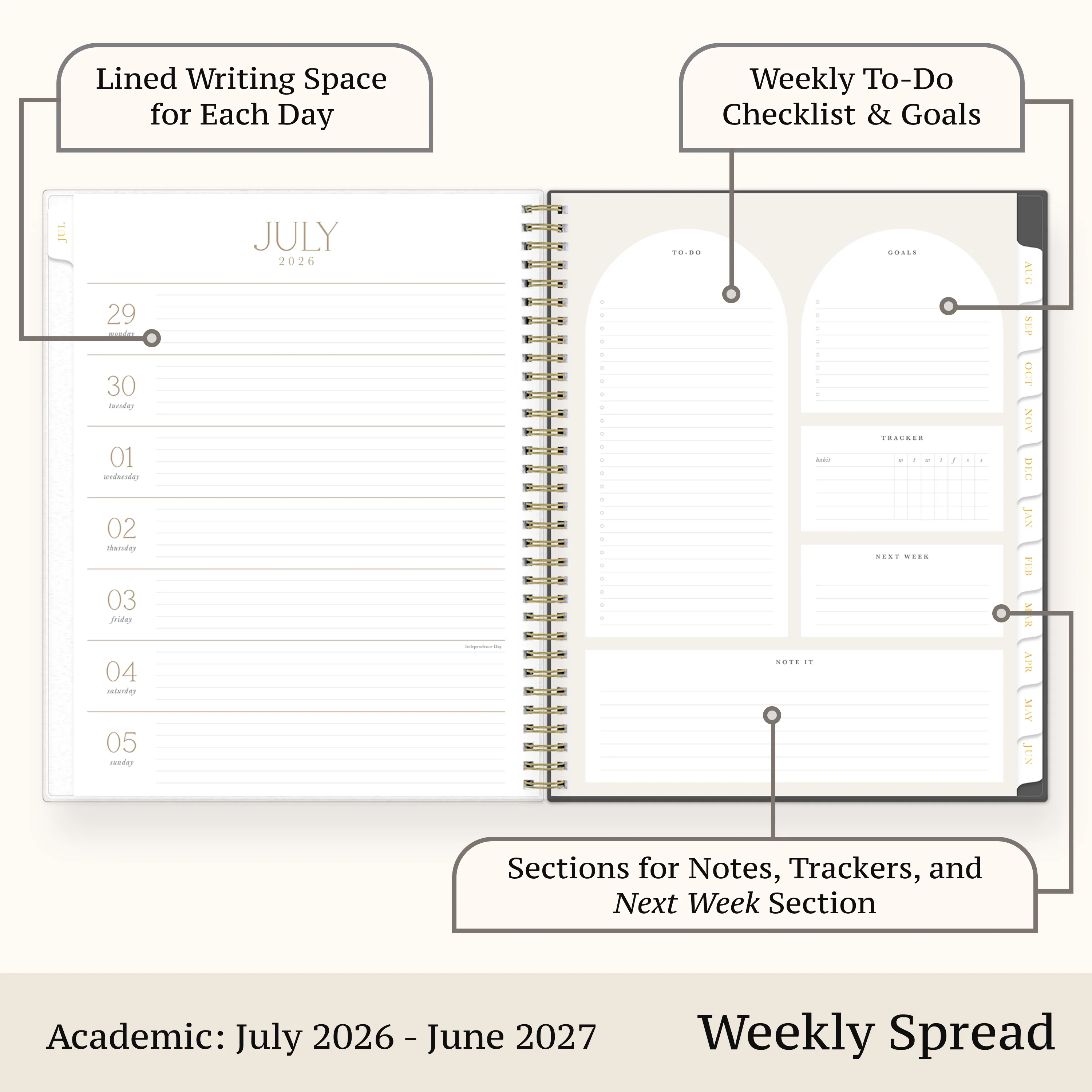 Hannah 2026-2027 Weekly Monthly 8.5x11 - Life Note-It® Planning Calendar + Notes - Image 3