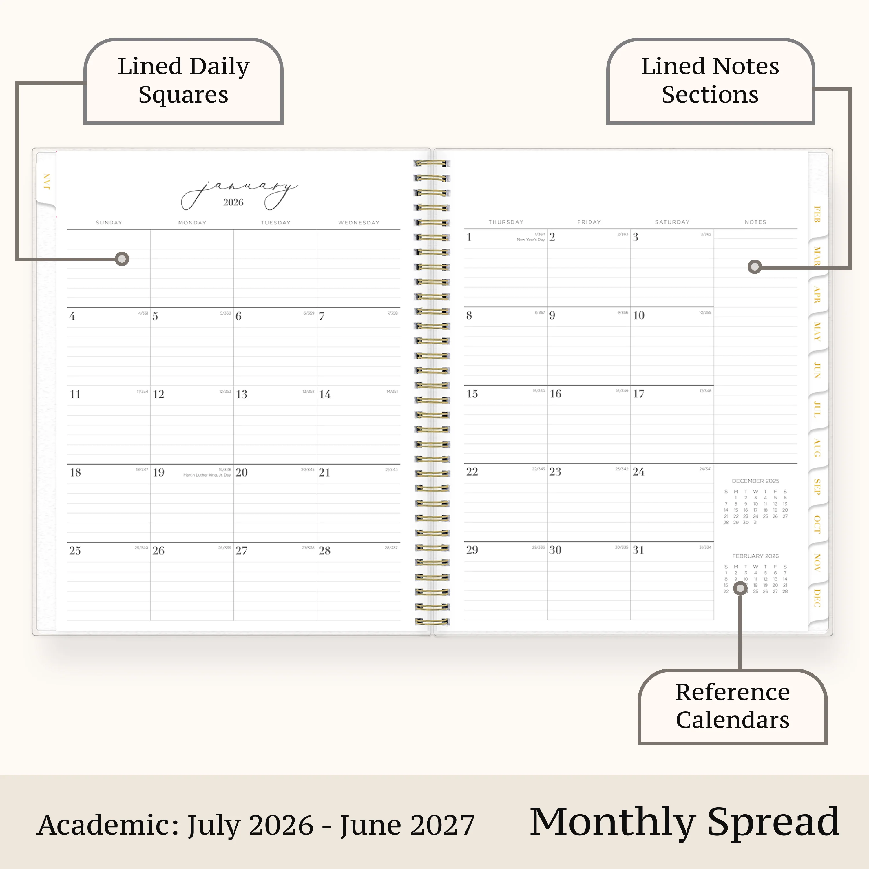 Hannah 2026-2027 Weekly Monthly 8.5x11 - Life Note-It® Planning Calendar + Notes - Image 4