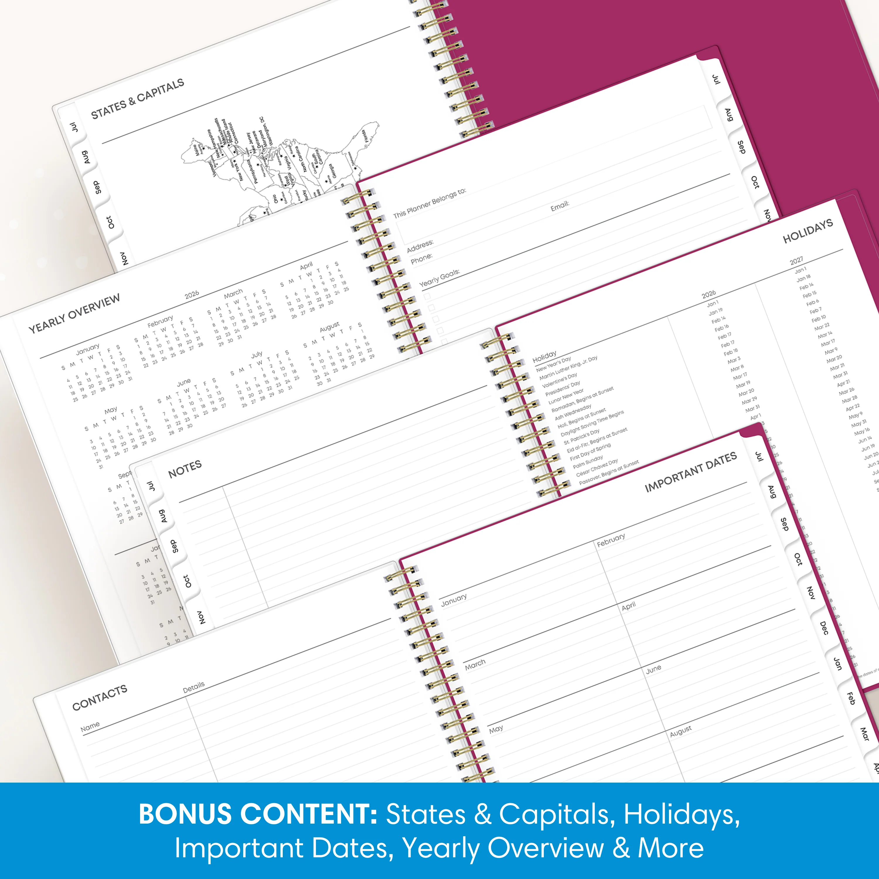 Mahalo 2026-2027 Weekly Monthly 8.5x11 Planning Calendar - Image 6