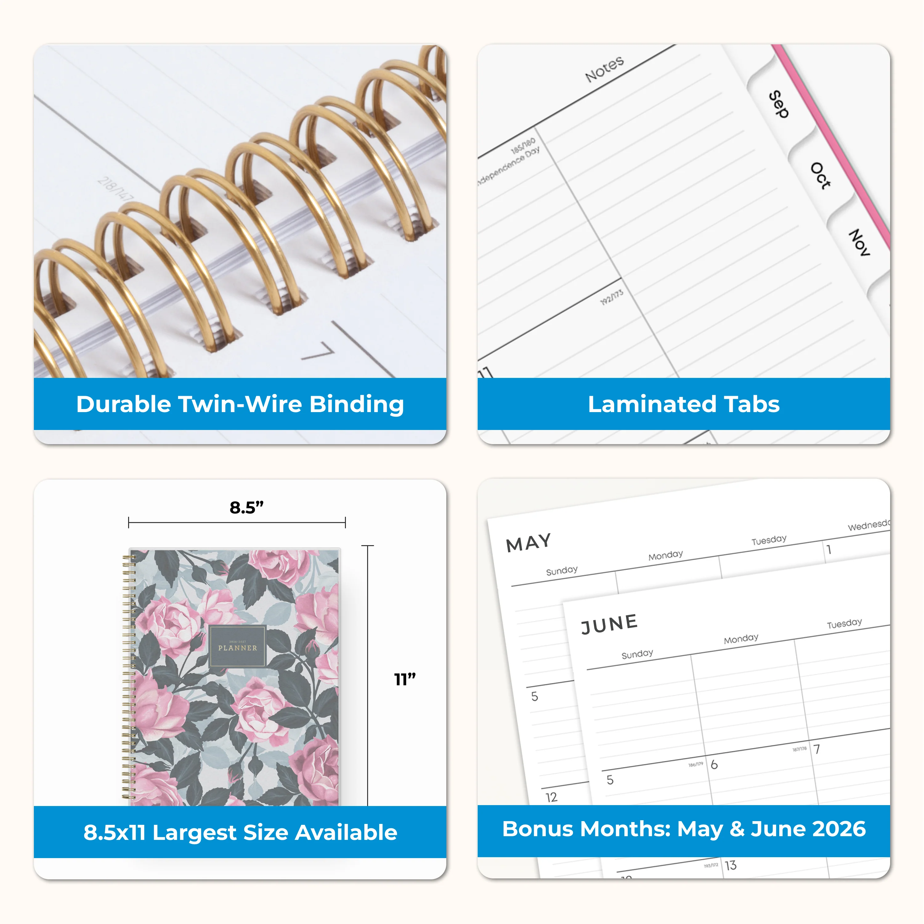 Roosevelt 2026-2027 Weekly Monthly 8.5x11 Planning Calendar - Image 7