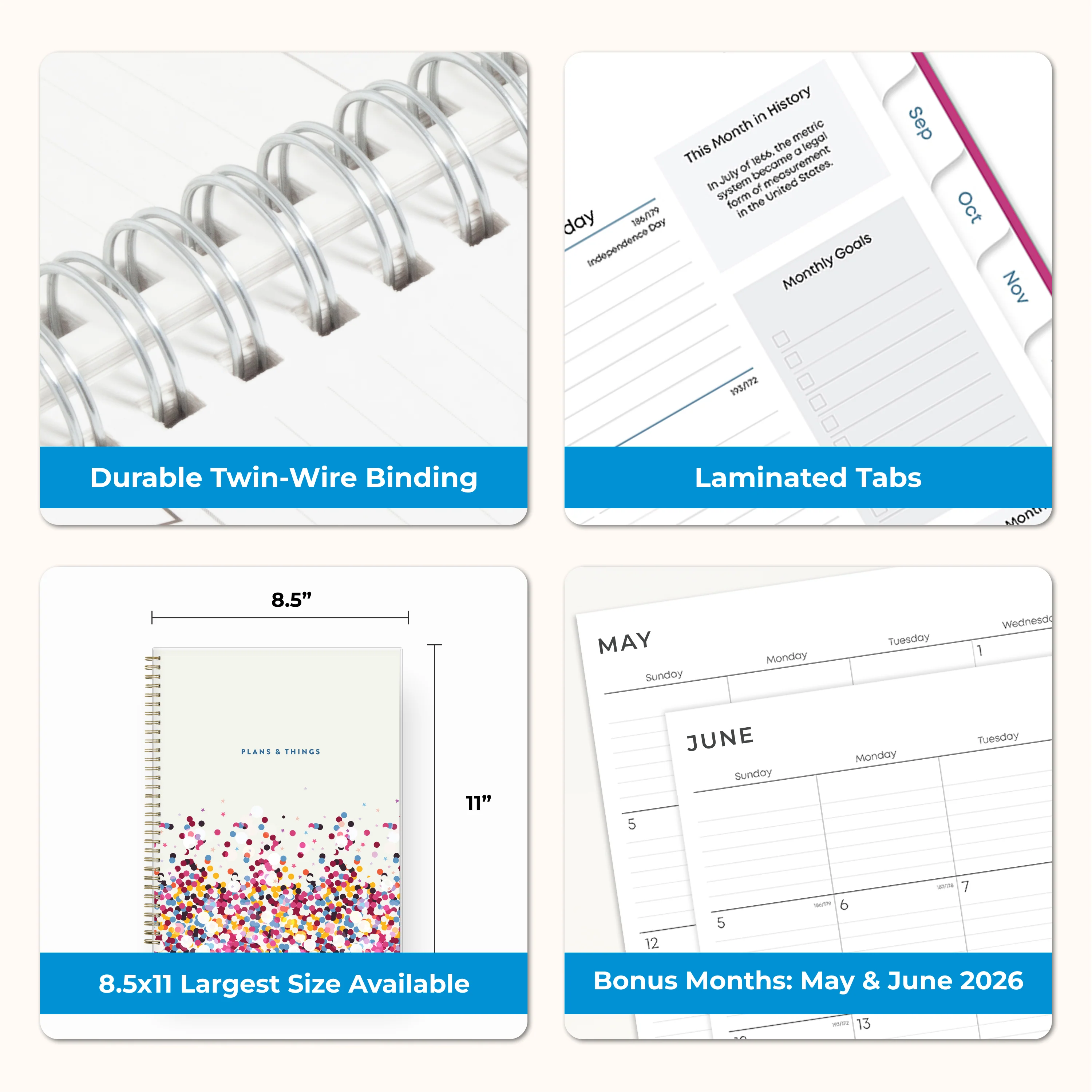 Star Confetti 2026-2027 Weekly 8.5x11 Student Planning Calendar - Image 8