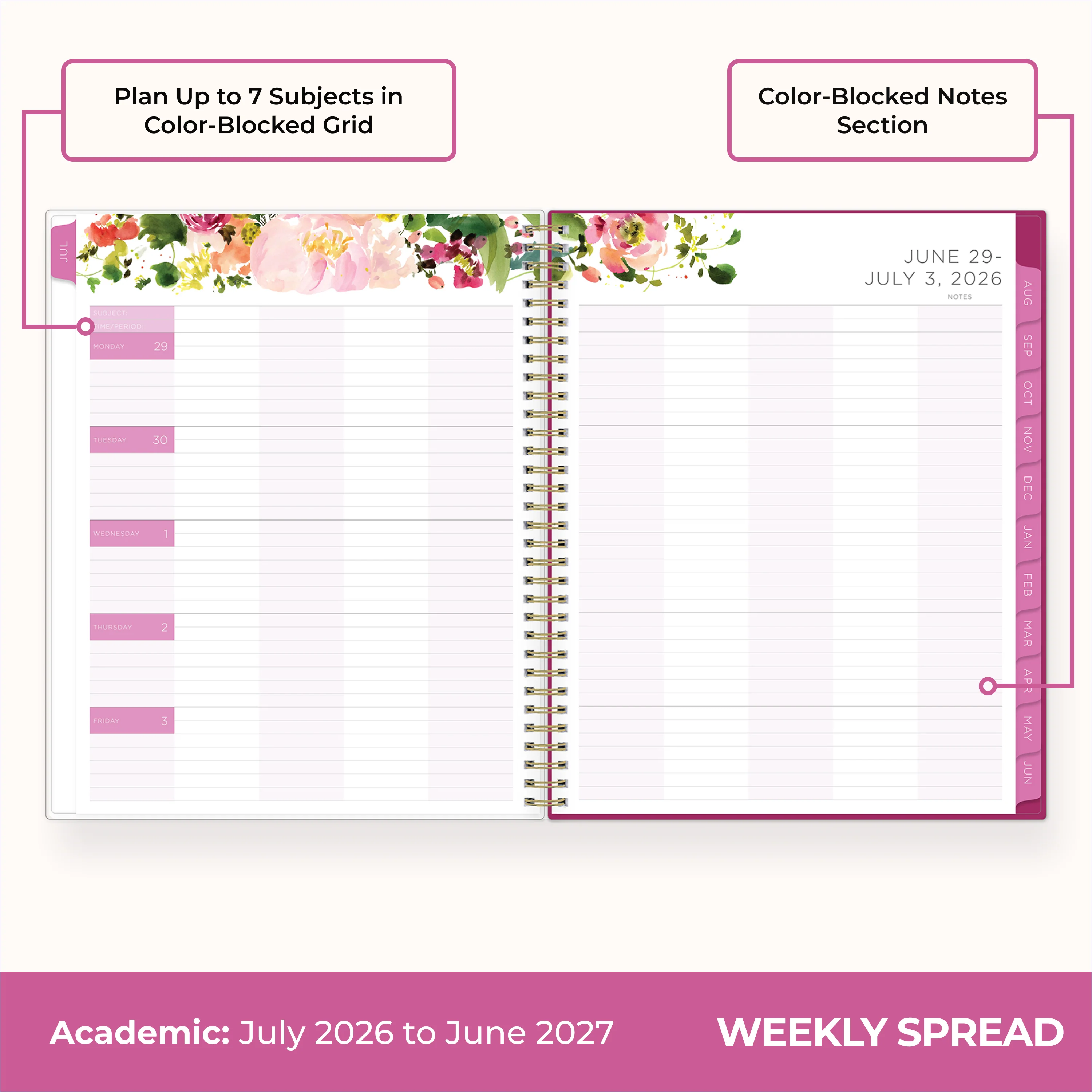 Summertime Brights 2026-2027 Weekly 8.5x11 Teacher Lesson Planner by Kelly Ventura - Image 3