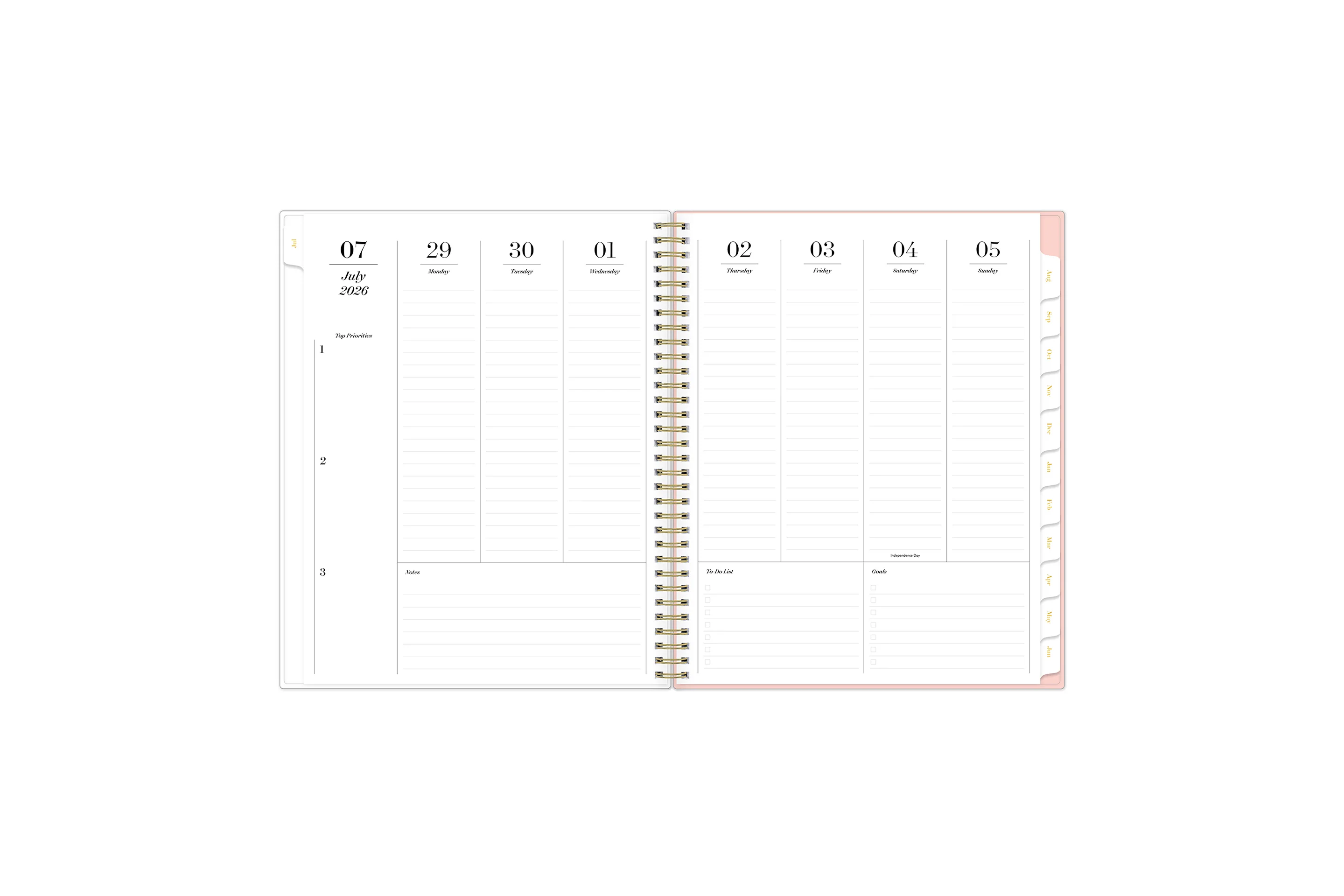 Berry Season Rose 2026-2027 Weekly 8.5x11 Planning Calendar - Sincerely Jules - Image 3