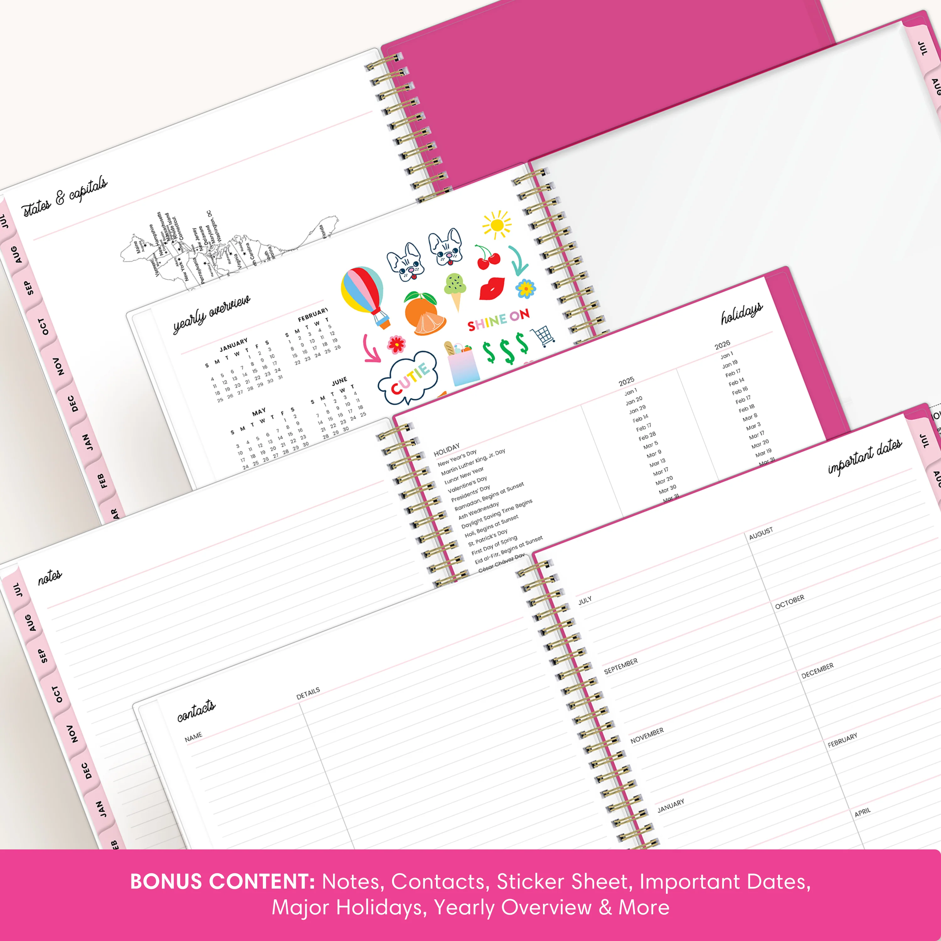 Bloom Pink 2026-2027 Weekly 8.5x11 Planning Calendar - Color Me Courtney for Blue Sky - Image 6