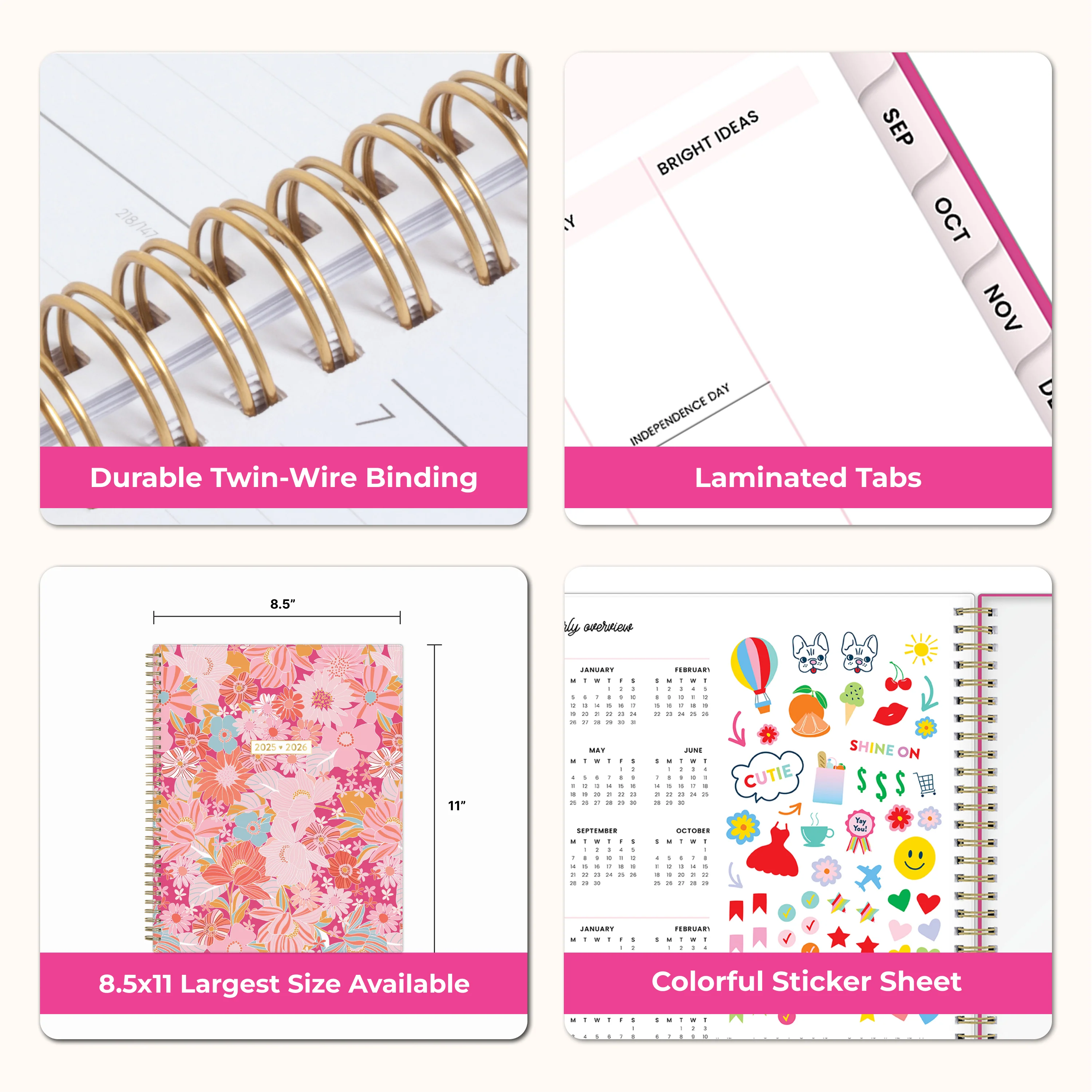 Bloom Pink 2026-2027 Weekly 8.5x11 Planning Calendar - Color Me Courtney for Blue Sky - Image 7