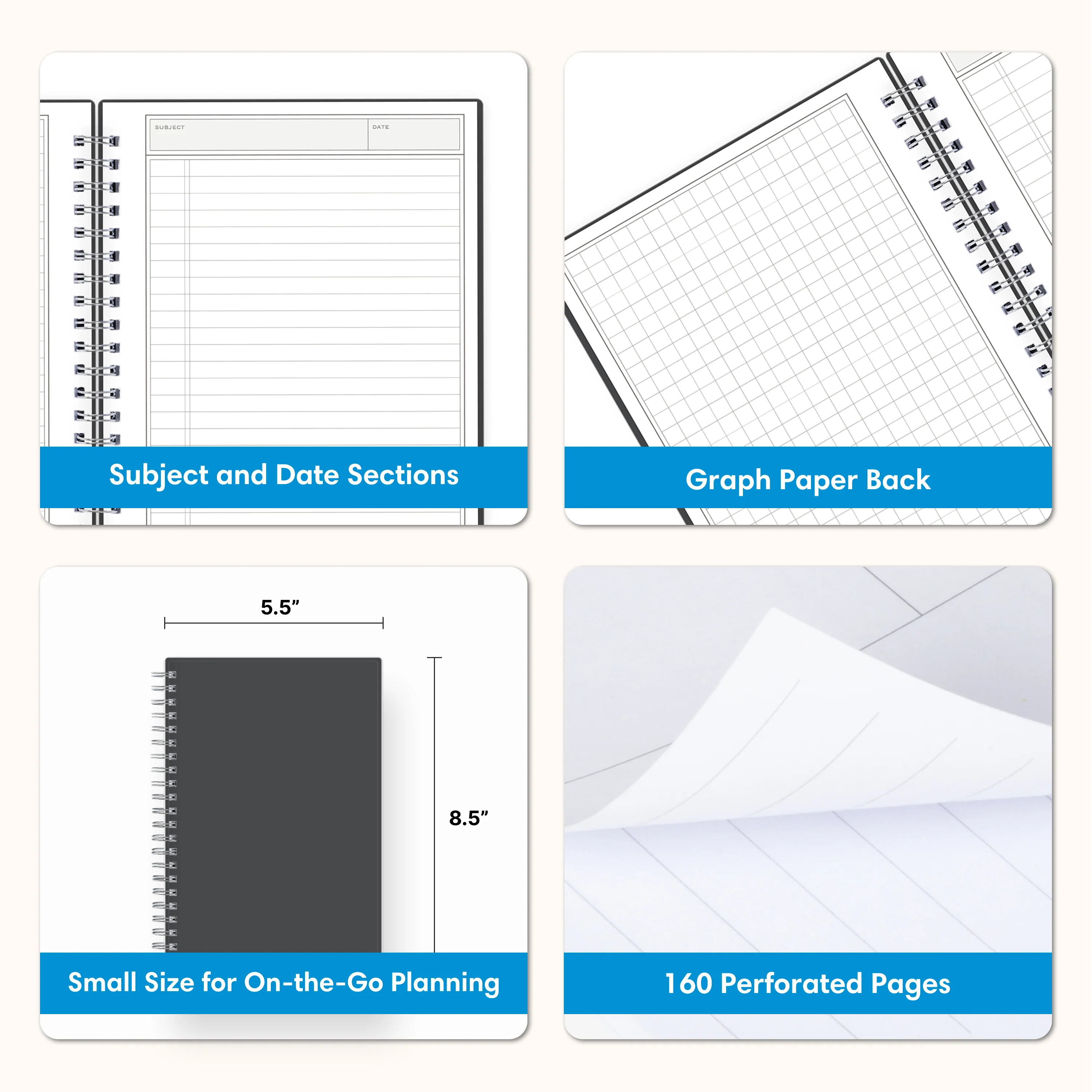 Charcoal Lined Notebook Professional Notes 5.5 x 8.5 - Image 3