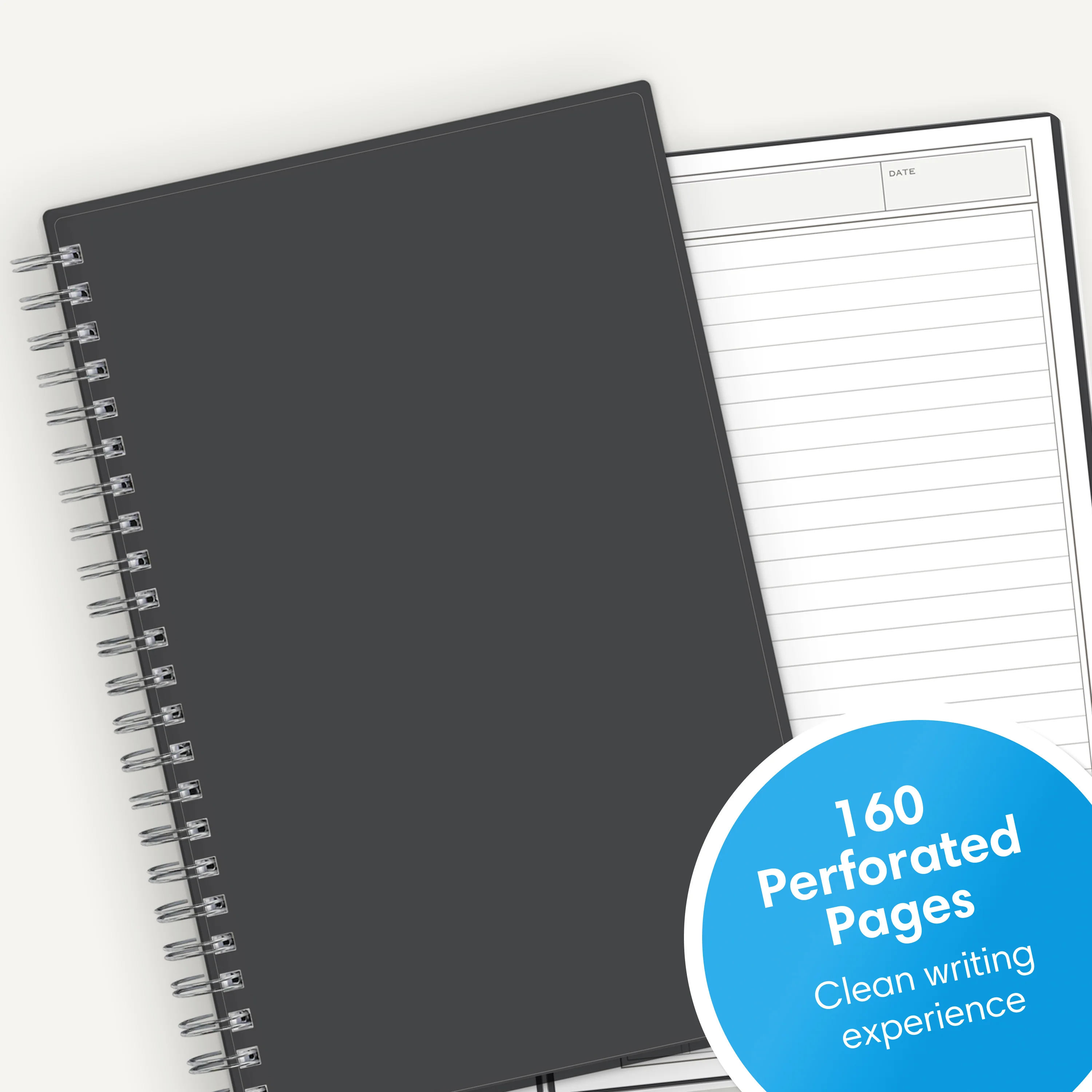 Charcoal Lined Notebook Professional Notes 5.5 x 8.5 (4-Pack) - Image 4