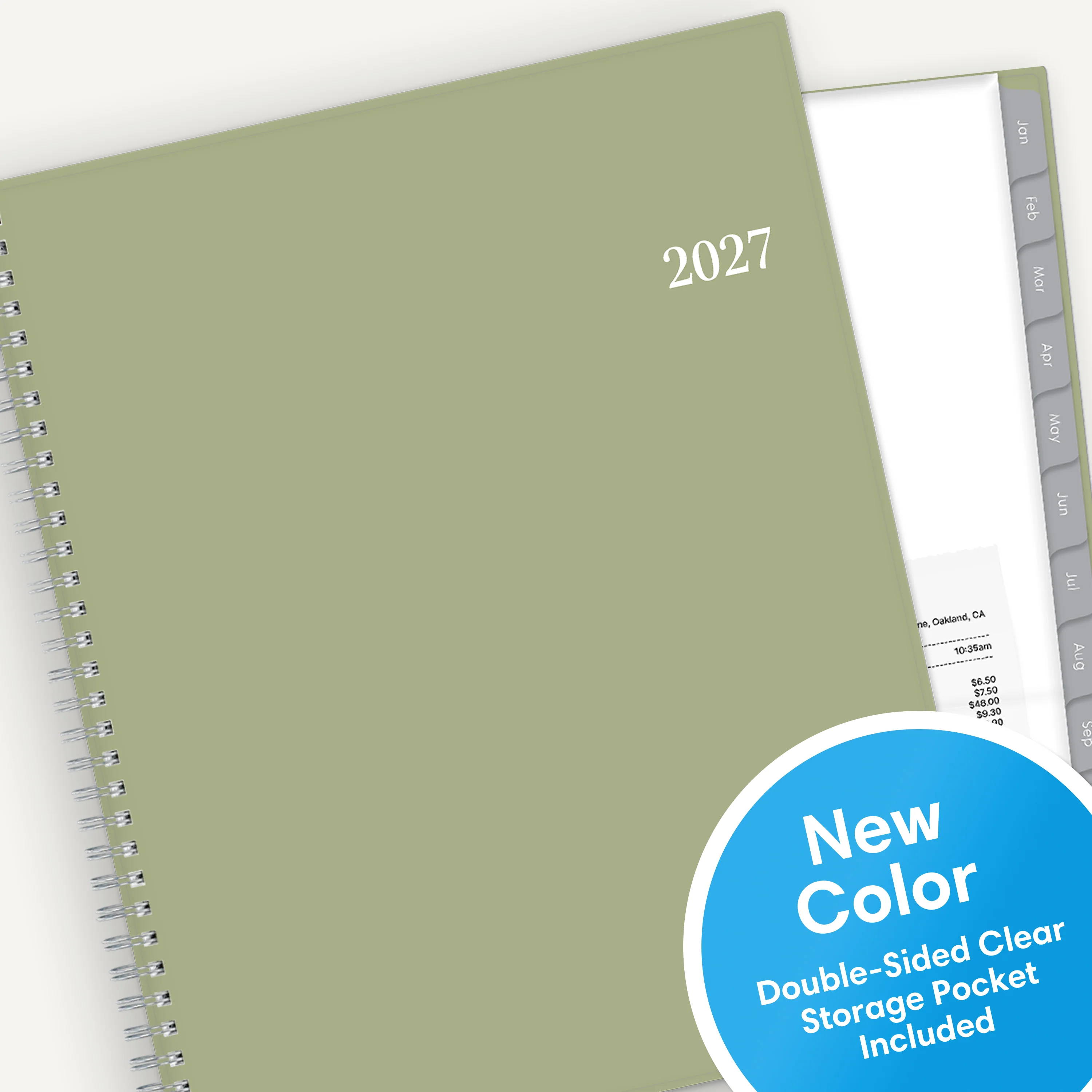 Enterprise 2027 Sage Green Weekly Monthly 8.5x11 Planning Calendar - Image 8