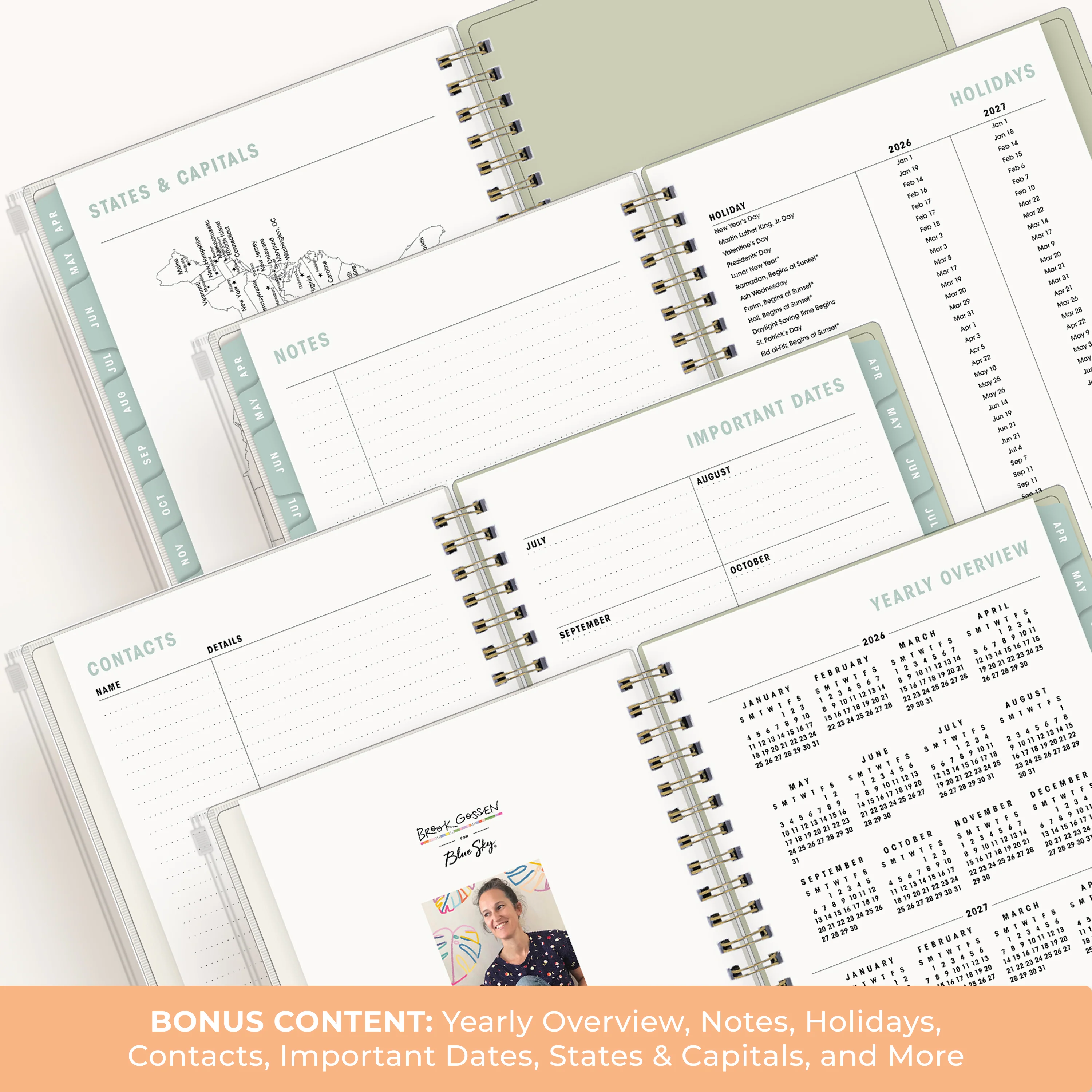 Green Check 2026-2027 Weekly 5x8 15-Month Planning Calendar - Brook Gossen - Image 6