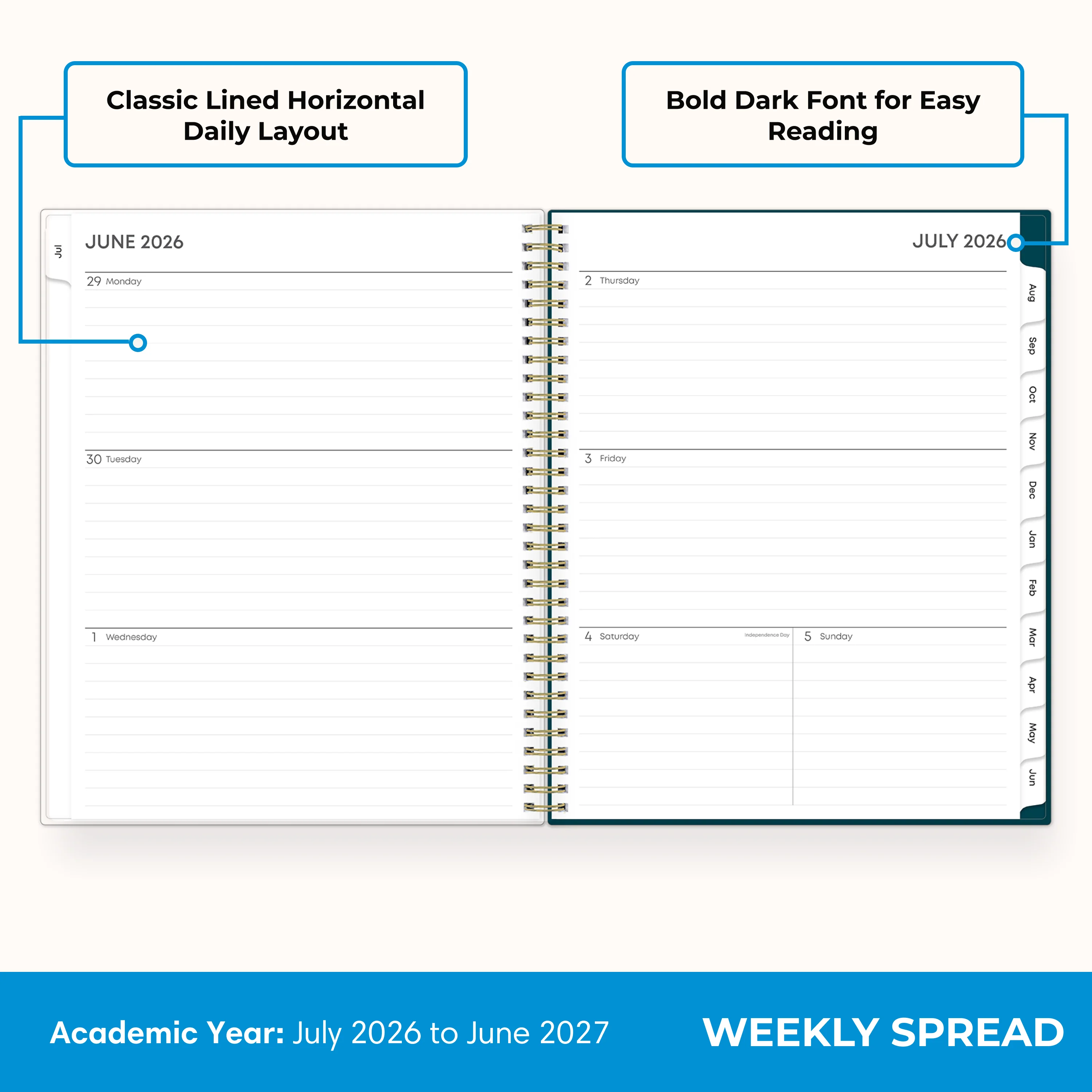 Greta 2026-2027 Weekly Monthly 8.5x11 Planning Calendar - Image 3