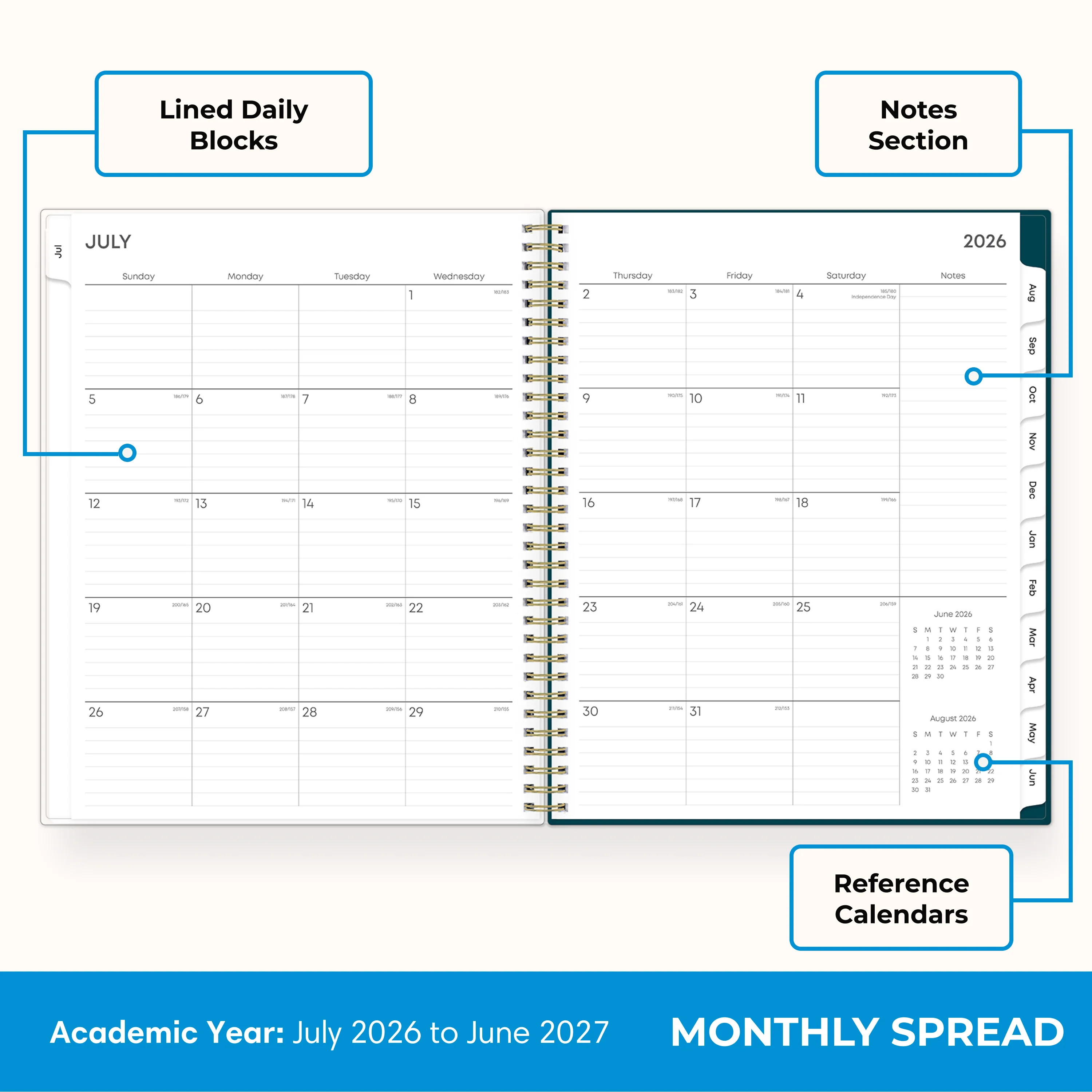 Greta 2026-2027 Weekly Monthly 8.5x11 Planning Calendar - Image 4