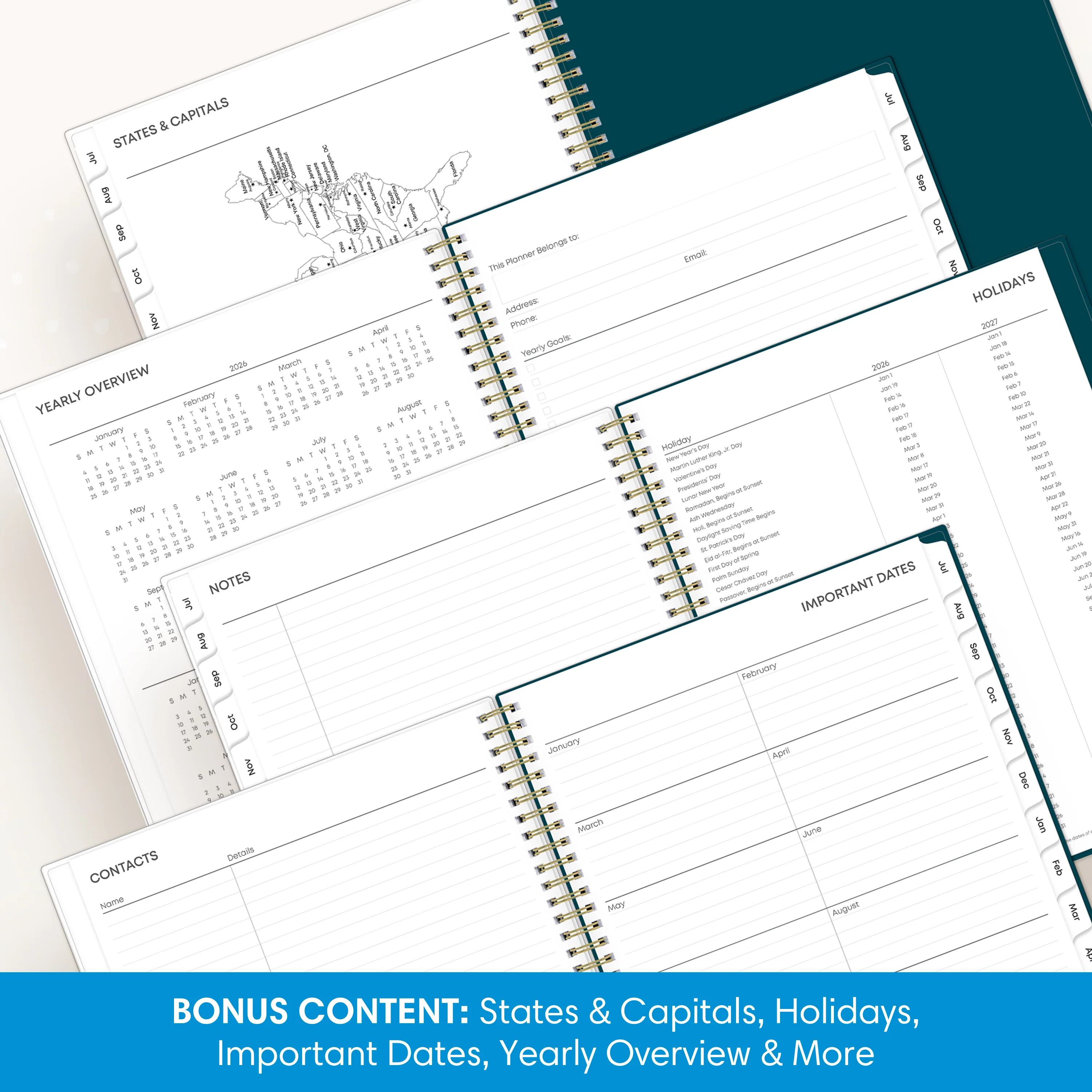 Greta 2026-2027 Weekly Monthly 8.5x11 Planning Calendar - Image 6