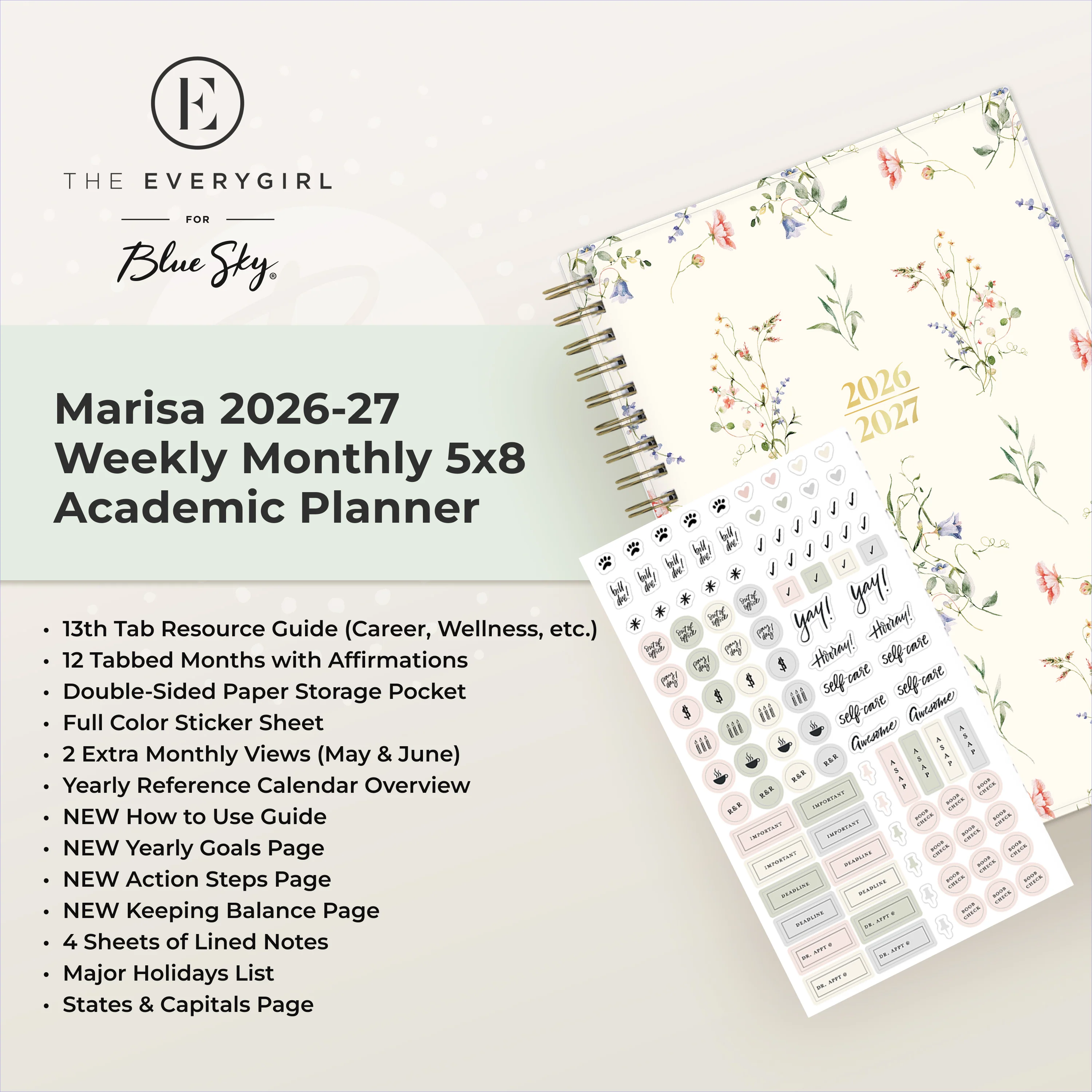 Marisa 2026-2027 Weekly Monthly 5x8 Planning Calendar - The Everygirl - Image 5