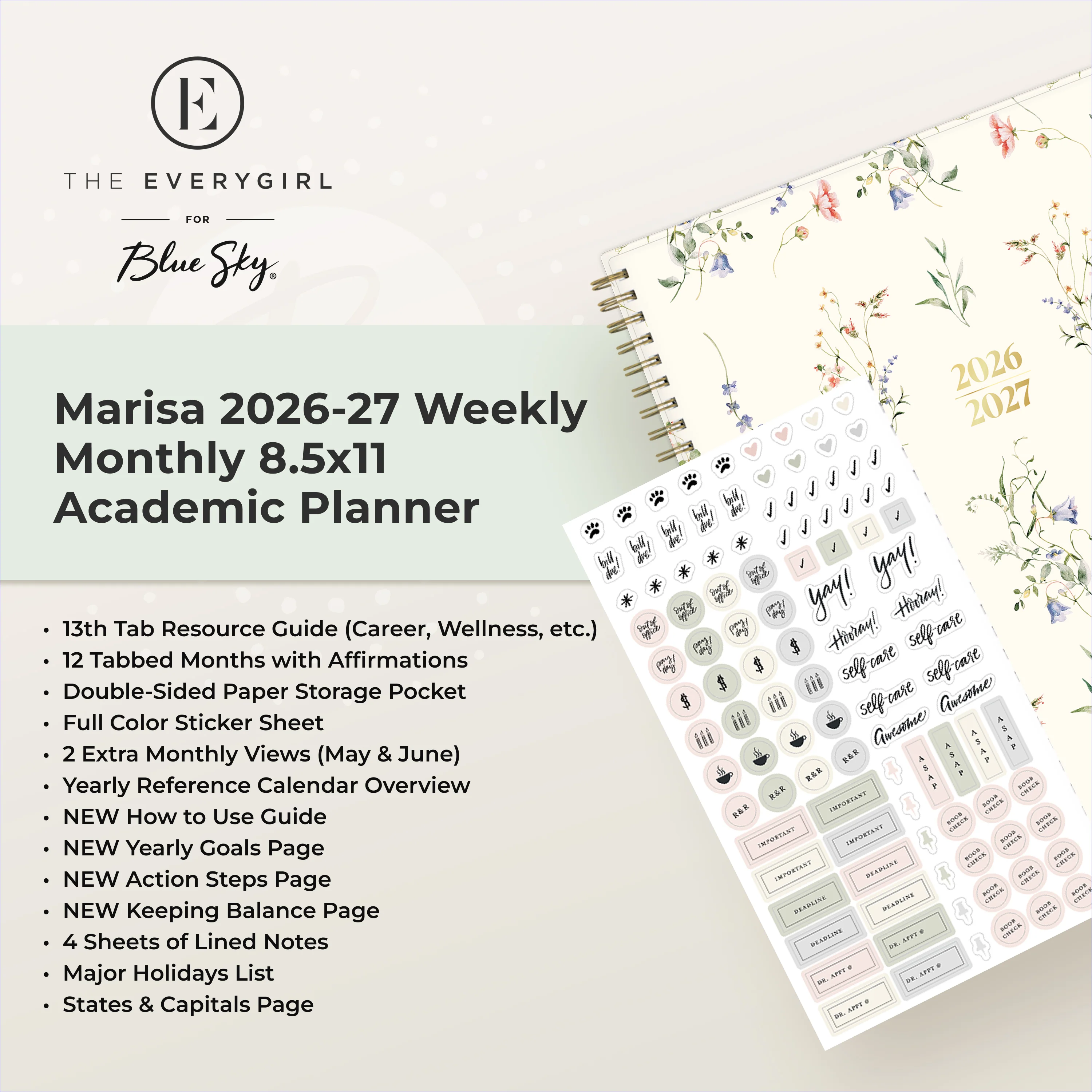 Marisa 2026-2027 Weekly Monthly 8.5x11 Planning Calendar - The Everygirl - Image 5