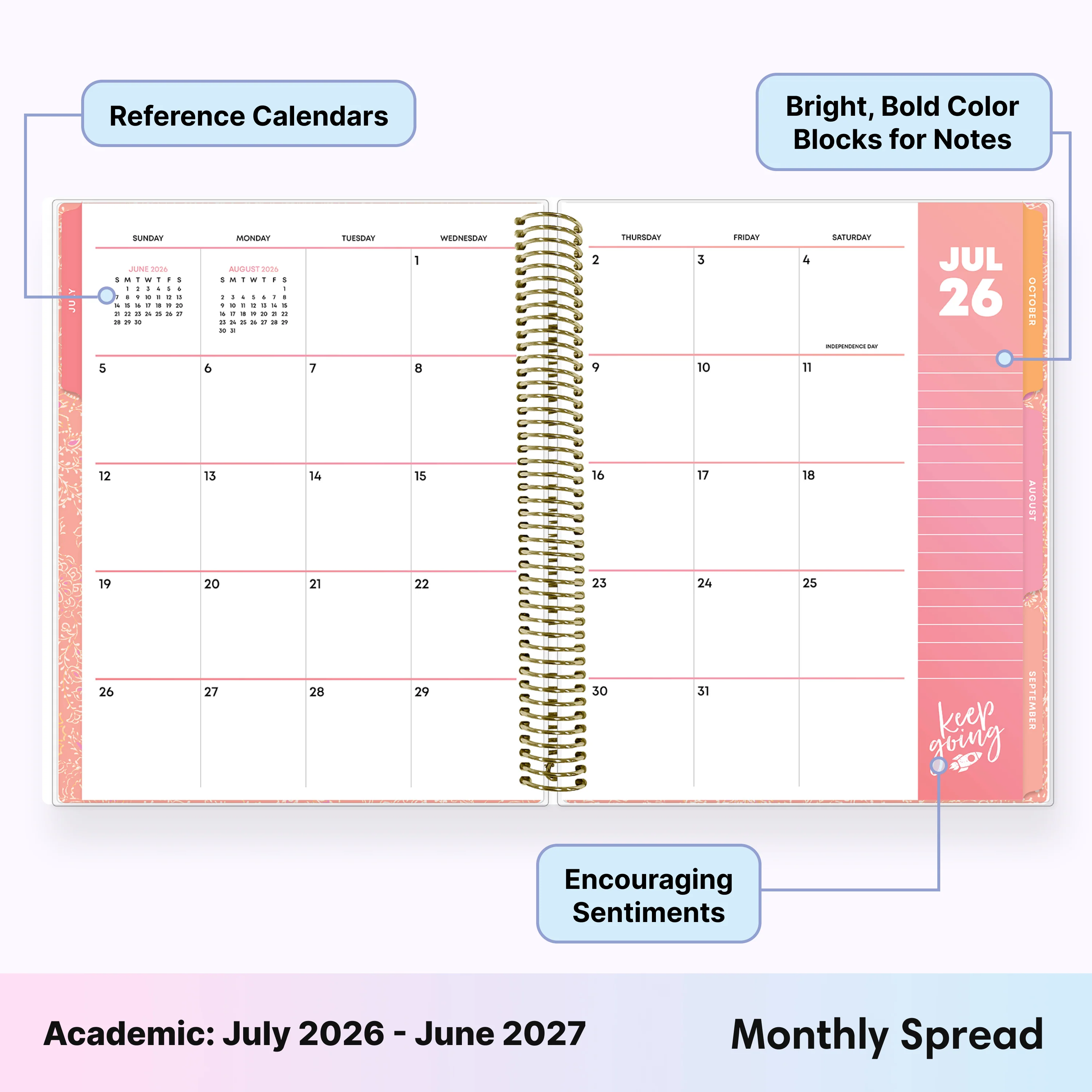 Meilani 2026-2027 Weekly and Monthly 8.5x11 Teacher Lesson Planner - TeachWell® - Image 4