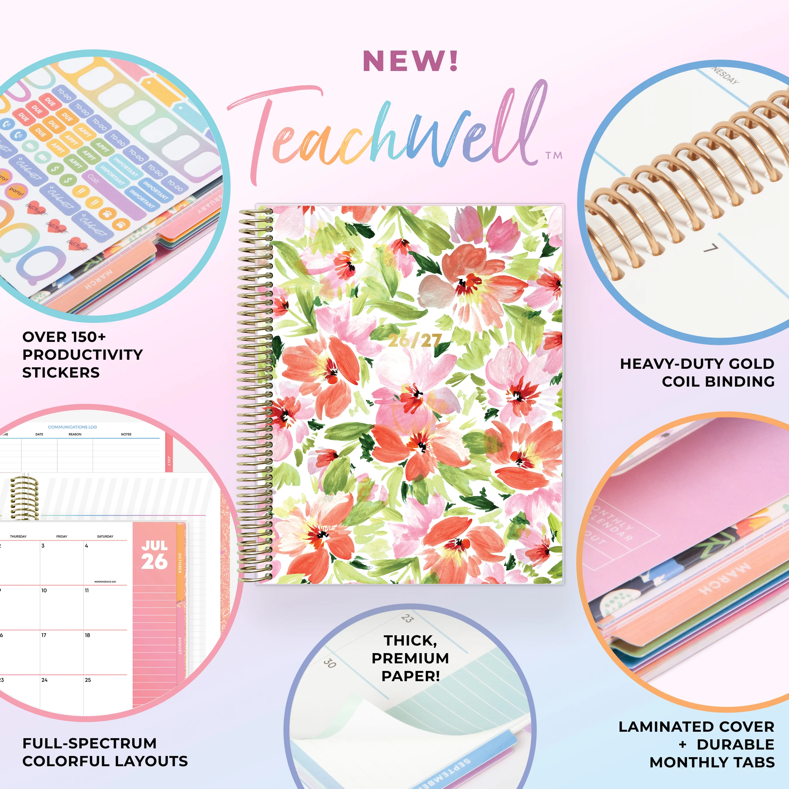 Meilani 2026-2027 Weekly and Monthly 8.5x11 Teacher Lesson Planner - TeachWell® - Image 6