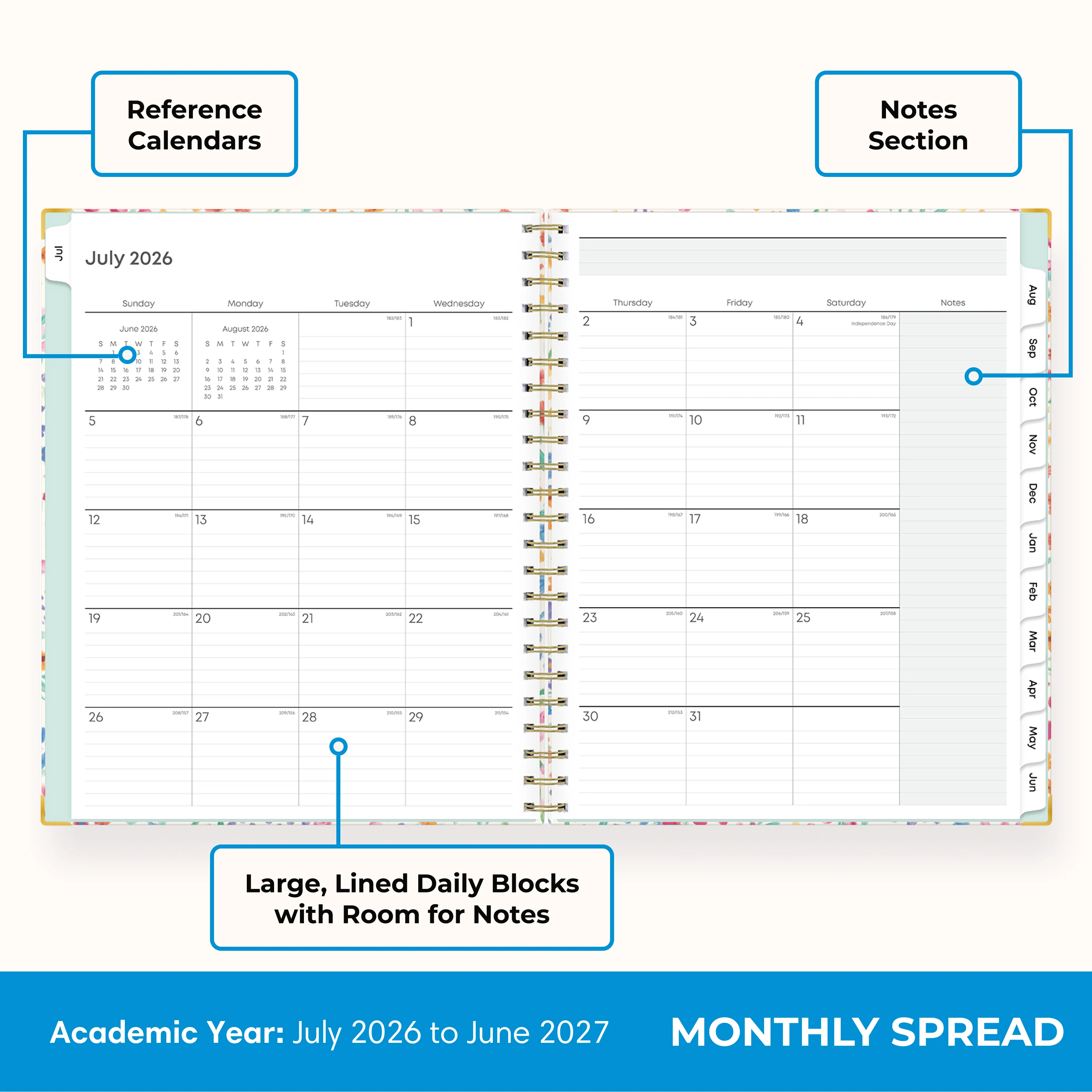 Miah 2026-2027 Weekly 8.5x11 Teacher Lesson Planner w/ Clip - Image 4