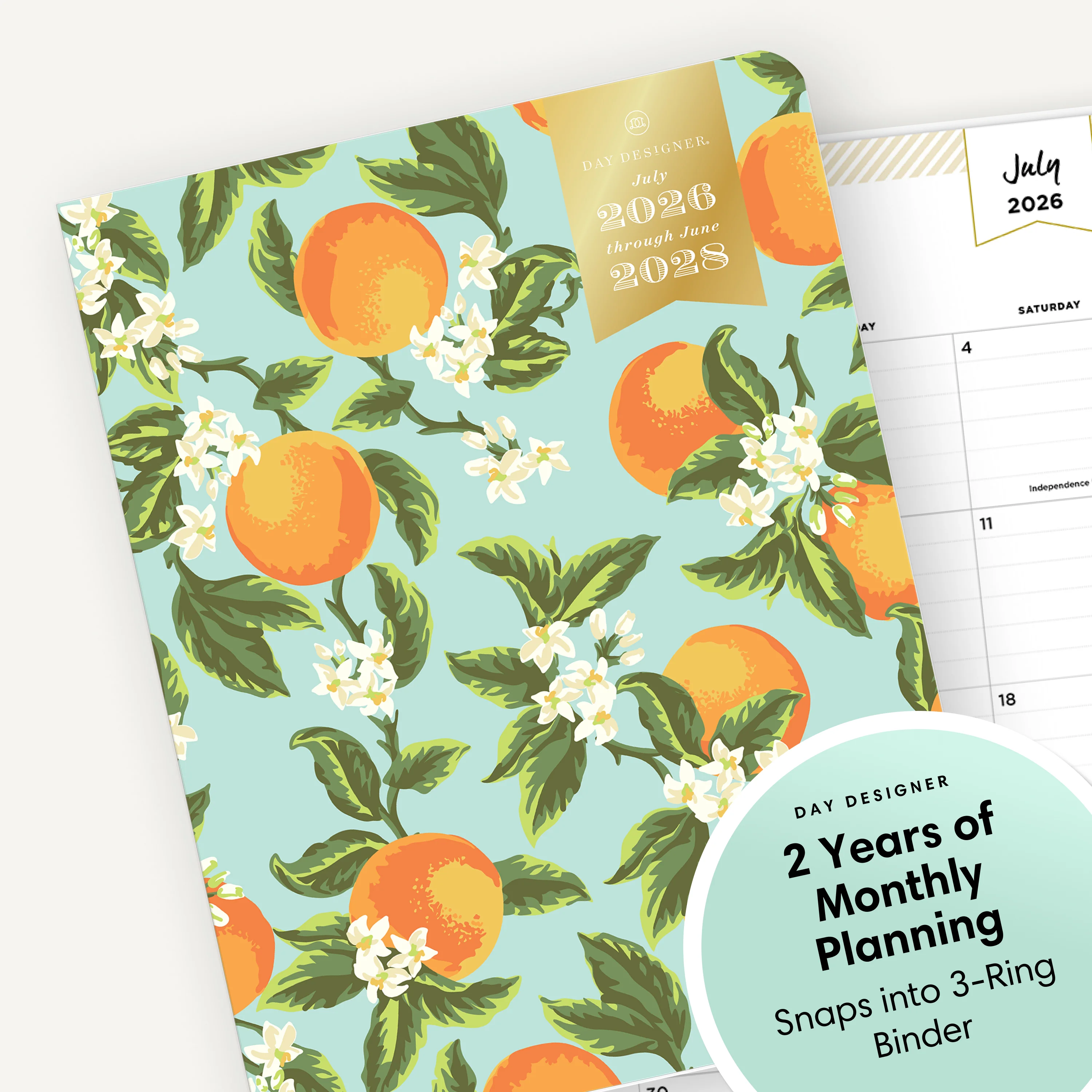 Orange Blossom Mint 2026-2027 24-Month 8.5x11 Day Designer for Blue Sky Planning Calendar - Image 7