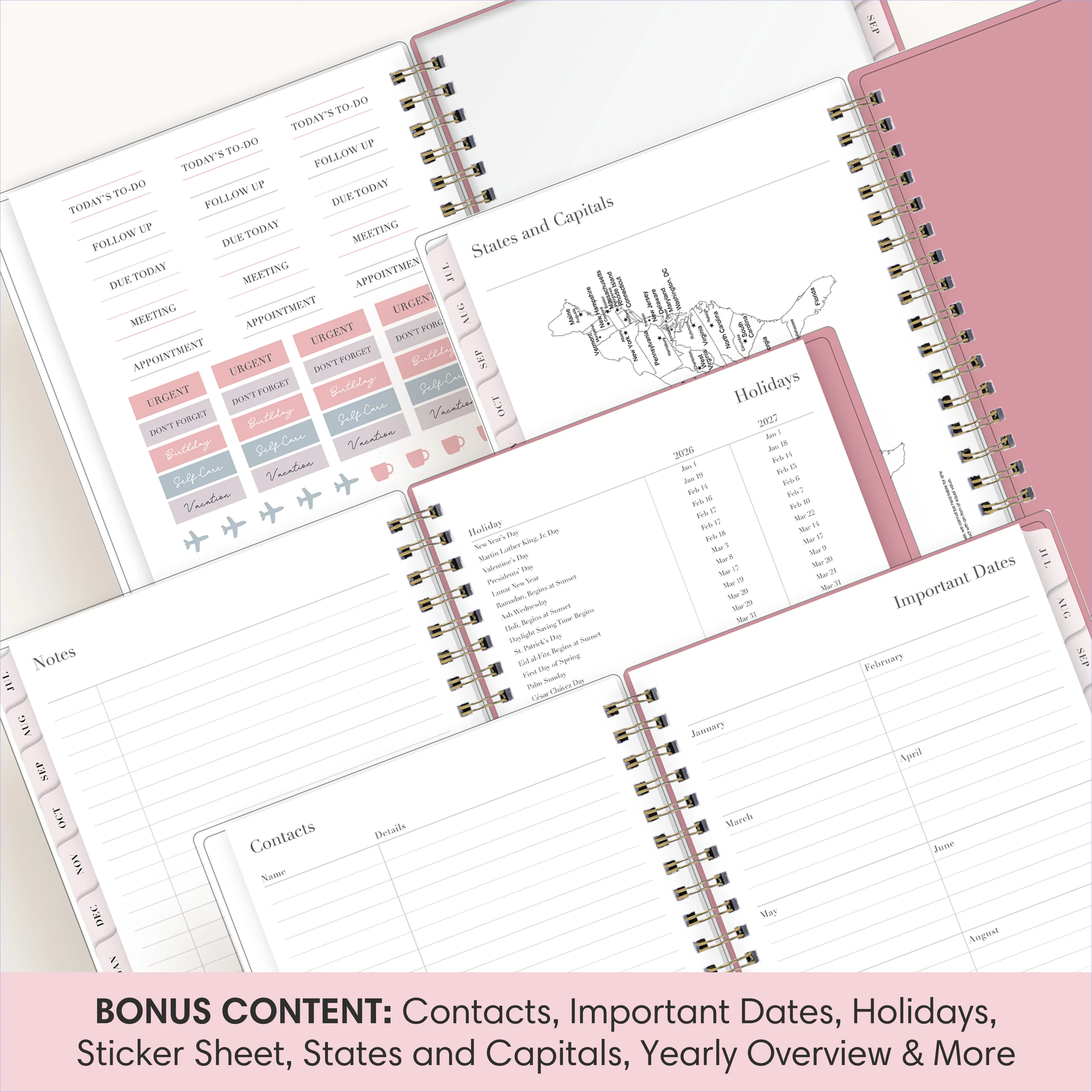 Peony 2026-2027 Weekly Monthly 5x8 Rach Parcell for Blue Sky Planning Calendar - Image 6