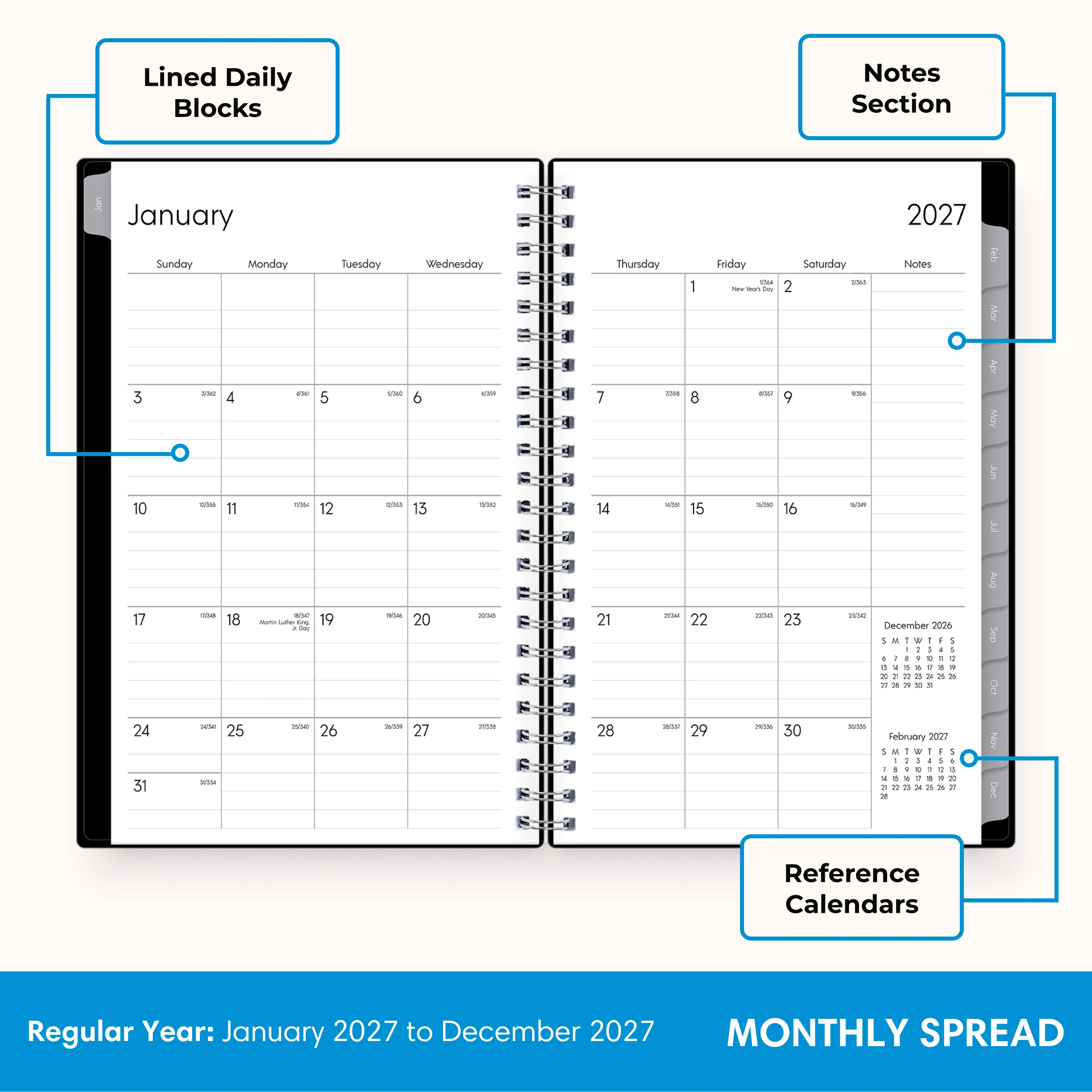 Enterprise 2027 Weekly Monthly 5x8 Planning Calendar - Image 4