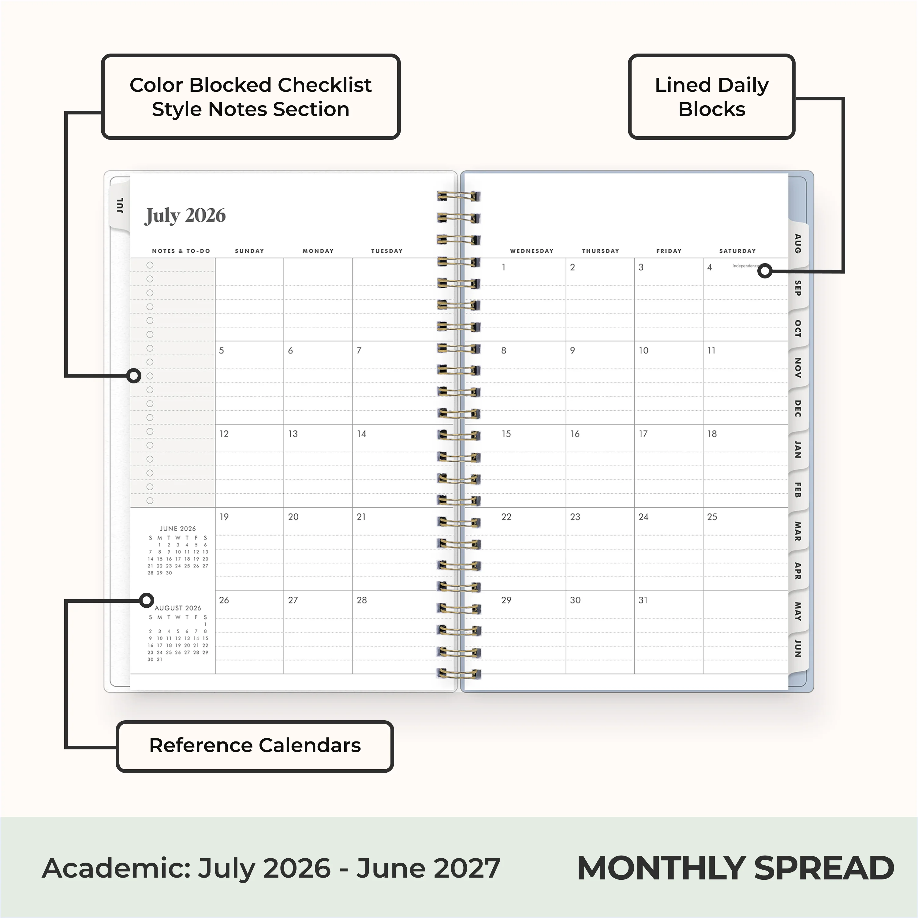 Stratford Coastal 2026-2027 Weekly Monthly 5x8 Planning Calendar - The Everygirl - Image 4