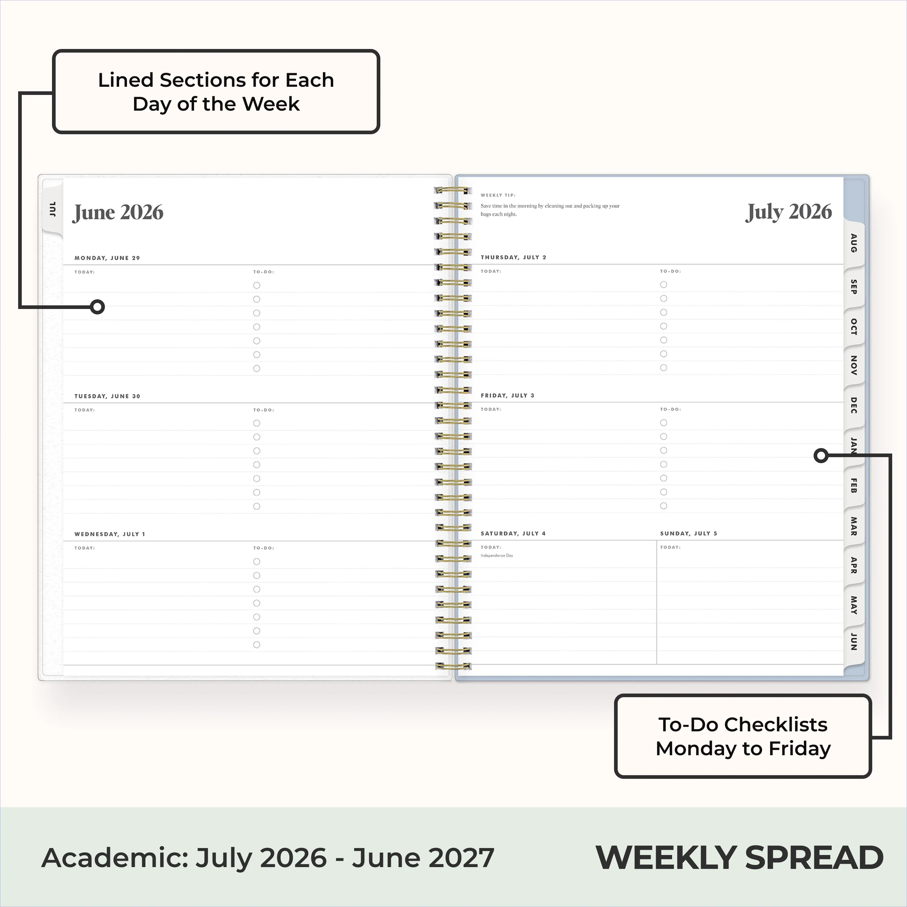 Stratford Coastal 2026-2027 Weekly Monthly 8.5x11 Planning Calendar - The Everygirl - Image 3