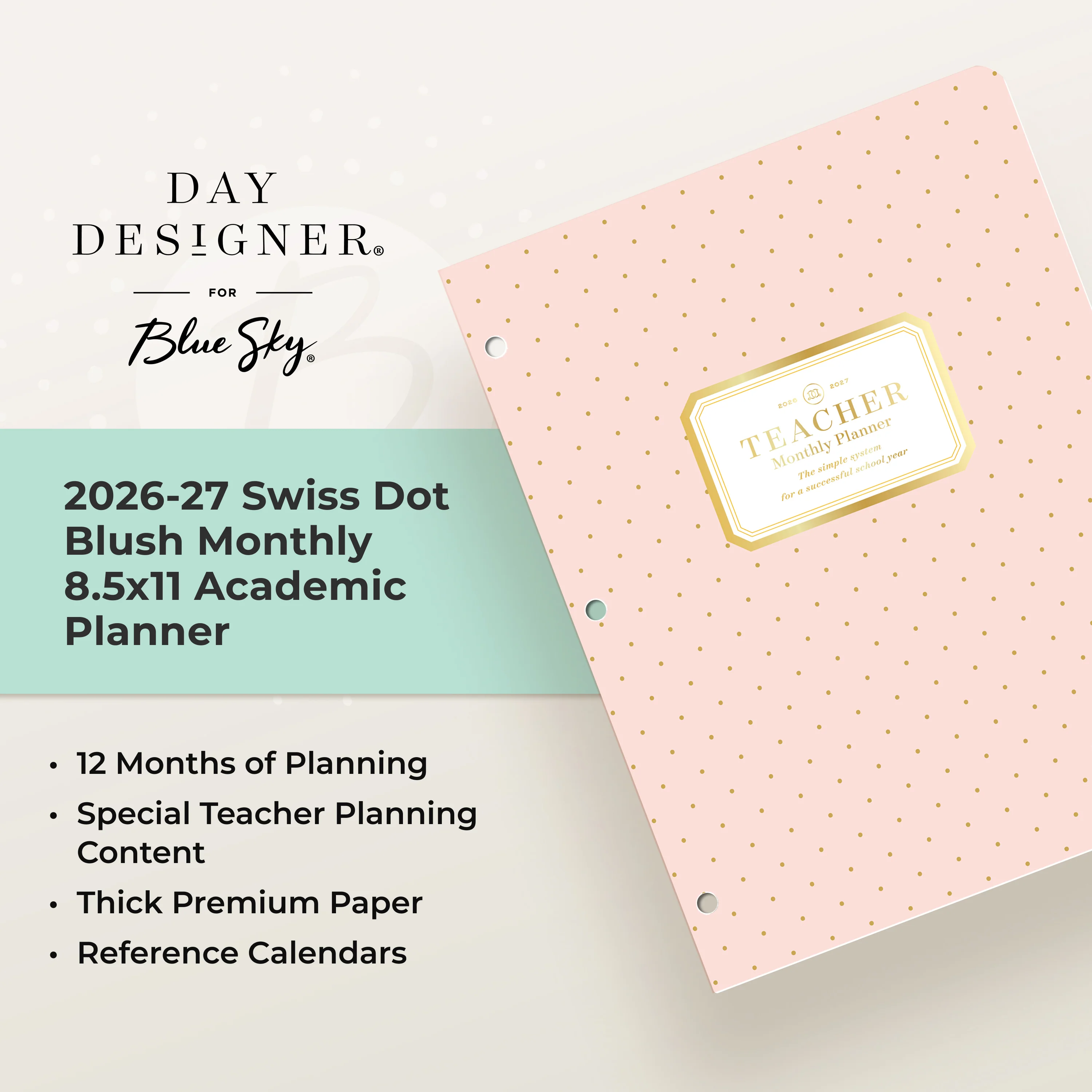 Swiss Dot 2026-2027 Monthly 8.5x11 Teacher Planner - Image 4
